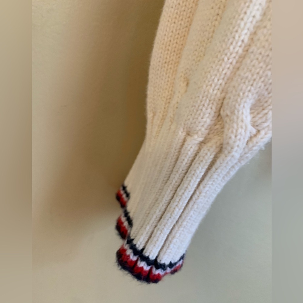 Tommy Hilfiger cable knit sweater shirt classic cream Tommy logo embroidered y2k - Picture 4 of 8